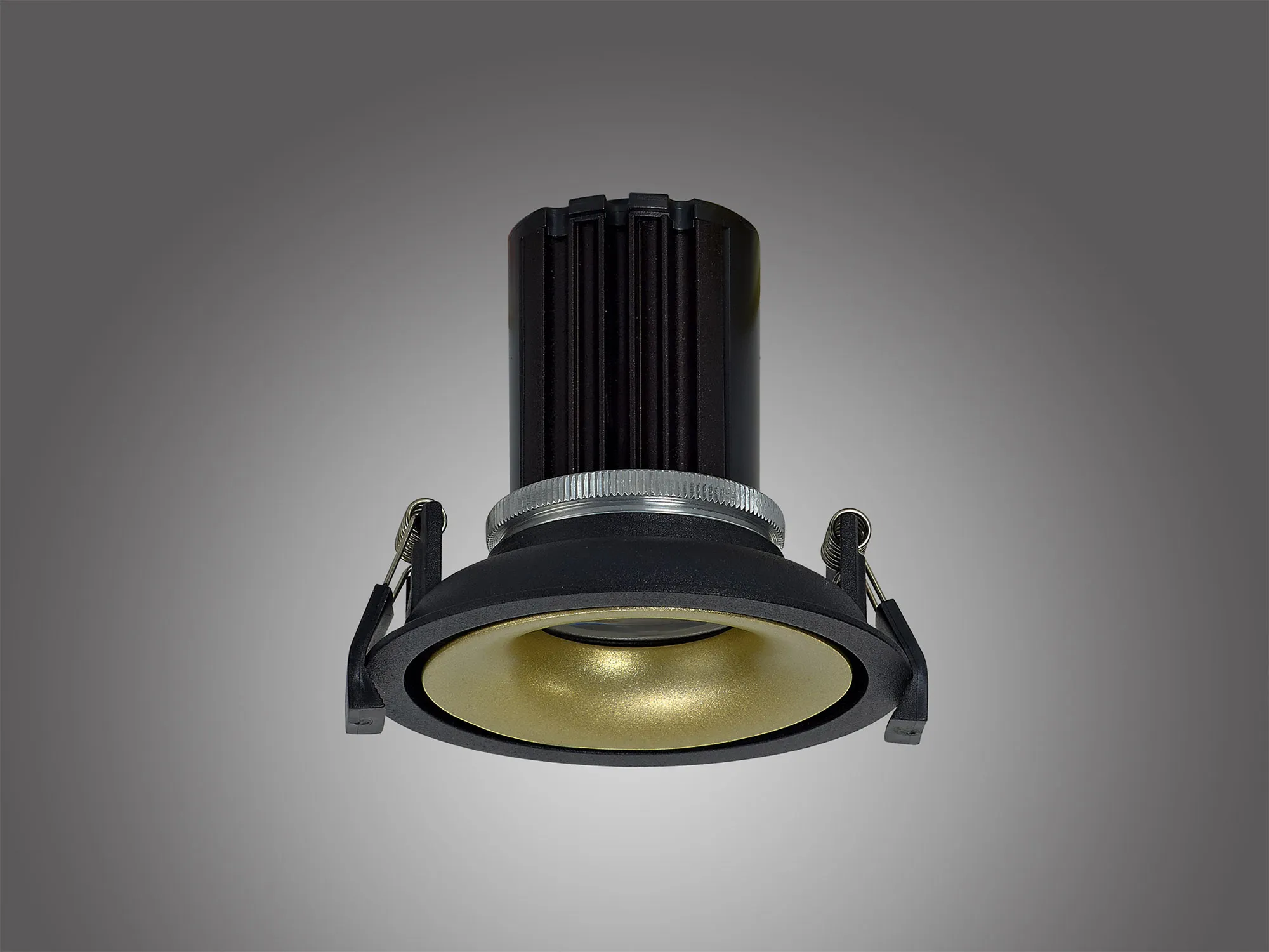 Bolor 10 Tridonic Powered 10W 4000K 810lm 36° CRI>90 LED Engine Black/Gold Fixed Recessed Spotlight, IP20 DM201071  Dlux Bolor 10